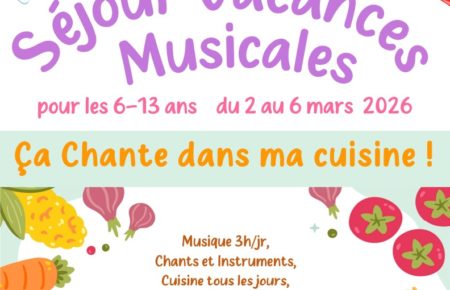 Séjour Musical Vacances d’Hiver 2026 Ca chante dans ma cuisine!
